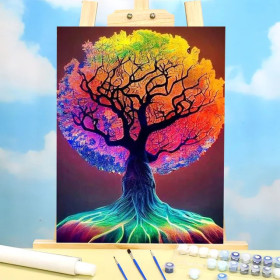 Kit de peinture par numero - Arbre de Vie aux Mille Couleurs