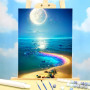 Kit de peinture par numero - Plage Enchantée au Clair de Lune