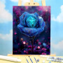 Kit de peinture par numero - Rose Bleue Magique