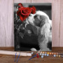 Kit de peinture par numero - Cavalier King Charles à la Rose Éclatante