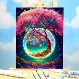 Kit de peinture par numero - Arbre de Vie Cosmique Mystique