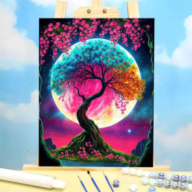 Kit de peinture par numero - Arbre de Vie aux Éclats Lunaires