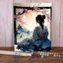 Kit de peinture par numero - Geisha sous la Lune et Cerisiers