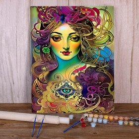 Kit de peinture par numero - La Déesse de l'Illumination Psychédélique