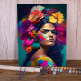 Kit de peinture par numero - Portrait Floral Envoûtant
