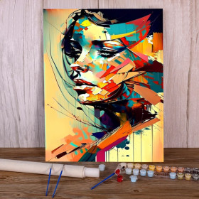 Kit de peinture par numero - Portrait Géométrique Pop Art