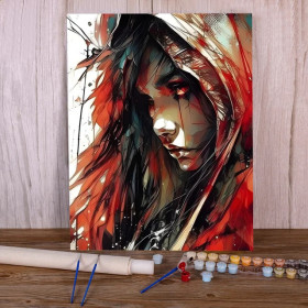 Kit de peinture par numero - Portrait Abstrait Flamboyant