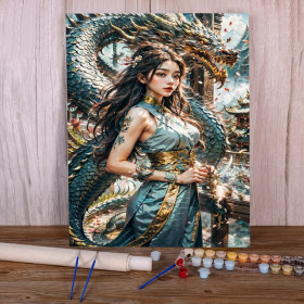 Kit de peinture par numero - Gardienne du Dragon Sacré