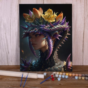 Kit de peinture par numero - Reine des Dragons Florale