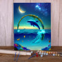 Kit de peinture par numero - Dauphin au Clair de Lune Toile de Rêve Marin