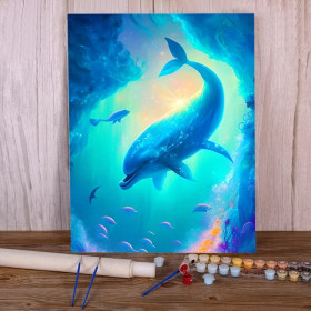 Kit de peinture par numero - Dauphins Océan Fantastique Toile Artistique