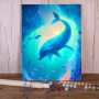 Kit de peinture par numero - Dauphins Océan Fantastique Toile Artistique