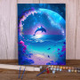 Kit de peinture par numero - Dauphin Lune Stellaire Paradis Océanique