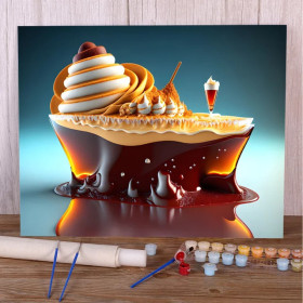 Kit de peinture par numero - Barque Gourmandise : Délice Chocolaté