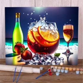 Kit de peinture par numero - Cocktail Sangria Estivale