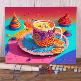 Kit de peinture par numero - Candy Évasion : Thé Psychédélique
