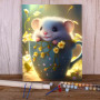 Kit de peinture par numero - Mignon Rongeur Printanier Petit Animal dans Bouquet Fleurs