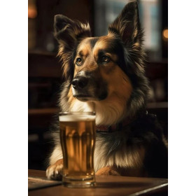Kit de peinture par numero - Berger Allemand au Pub : Portrait Humour