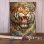 Kit de peinture par numero - Tigre Tribal au Rugissement Impérial