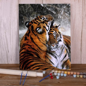 Kit de peinture par numero - Duo de Tigres en Pleine Tendresse