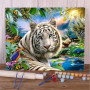 Kit de peinture par numero - Le Tigre Blanc de l'Oasis Secrète