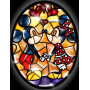 Kit de peinture par numero - Vitrail Mickey et Minnie Amour Éternel