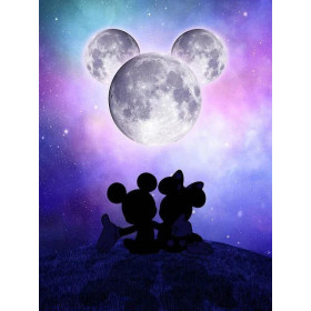 Kit de peinture par numero - Mickey et Minnie sous la Lune Galactique