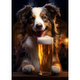 Kit de peinture par numero - Border Collie Joyeux au Bar