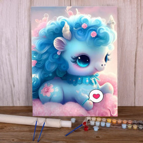 Kit de peinture par numero - Nuâge la Licorne Kawaii des Nuages