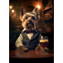 Kit de peinture par numero - Yorkshire Terrier Chic : La Pause du Gentleman