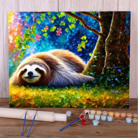 Kit de peinture par numero - Siesta Forestière Ensoleillée