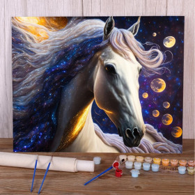 Kit de peinture par numero - Licorne cosmos galaxie espace
