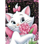 Kit de peinture par numero - Chat Blanc aux Fleurs Toile Disney Officielle