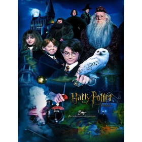 Kit de peinture par numero - Harry Potter : Le Poudlard Express et l'École des Sorciers