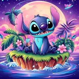 Kit de peinture par numero - Stitch Ohana Tropical Kit Artiste Disney