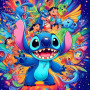 Kit de peinture par numero - Disney Stitch Arc-en-ciel Kit Créatif Magique