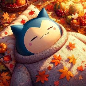Kit de peinture par numero - Ronflex en Pull : Douceur d'Automne
