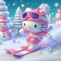 Kit de peinture par numero - Hello Kitty Ski Rose