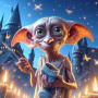 Kit de peinture par numero - Dobby : L'Elfe Libre devant le Château de Poudlard