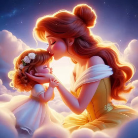 Kit de peinture par numero - Belle Tendresse Maternelle Étoilée