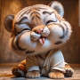 Kit de peinture par numero - Bébé Tigre Kawaii en Pyjama