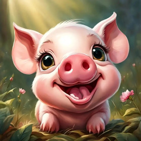 Kit de peinture par numero - Petit Cochon Kawaii