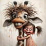 Kit de peinture par numero - Girafe en Folie & Petite Fille