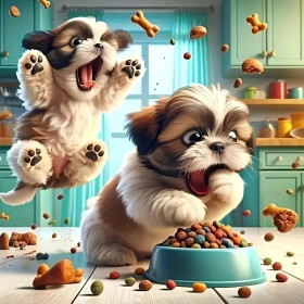 Kit de peinture par numero - Chiots Gourmands