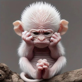 Kit de peinture par numero - Singe Blanc Boudeur