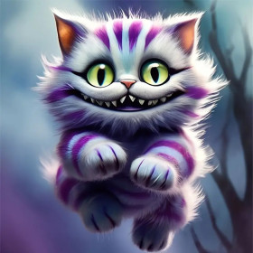 Kit de peinture par numero - Chat de Cheshire : Le Sourire Mystique