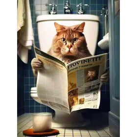 Kit de peinture par numero - Chat aux Toilettes