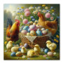 Kit de peinture par numero - Pâques à la Ferme : La Famille Poule et ses Poussins