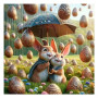 Kit de peinture par numero - Duo de Lapins sous la Pluie d'Œufs : La Magie de Pâques