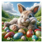 Kit de peinture par numero - Lapin Rêveur de Pâques Allongé dans l'Herbe